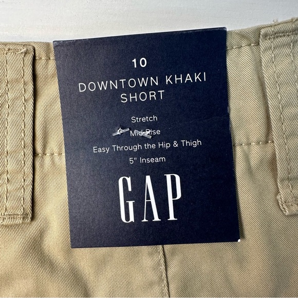 NWT Gap 4" Women’s Downtown Khaki Shorts Sz 10 Beige Mid Rise Stretch - Picture 10 of 10